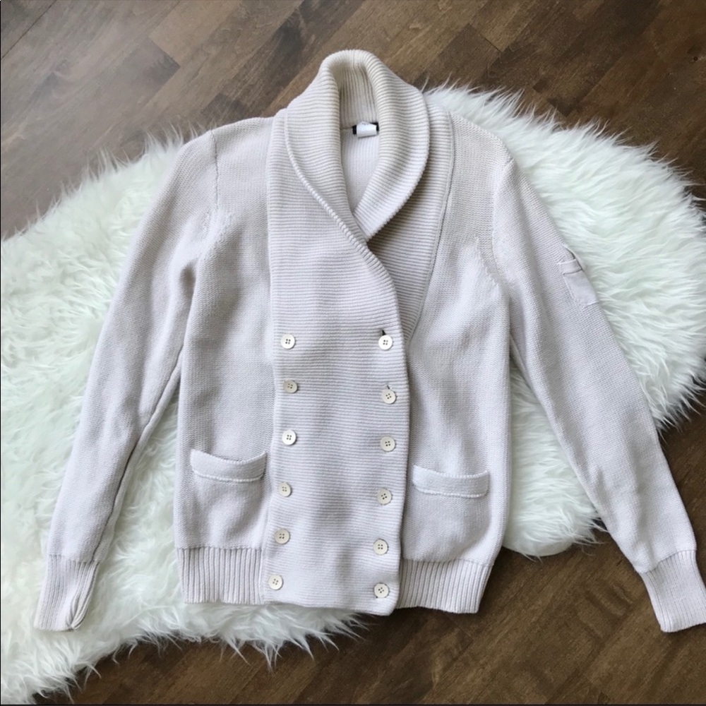 J crew double breasted shawl collar cardigan
